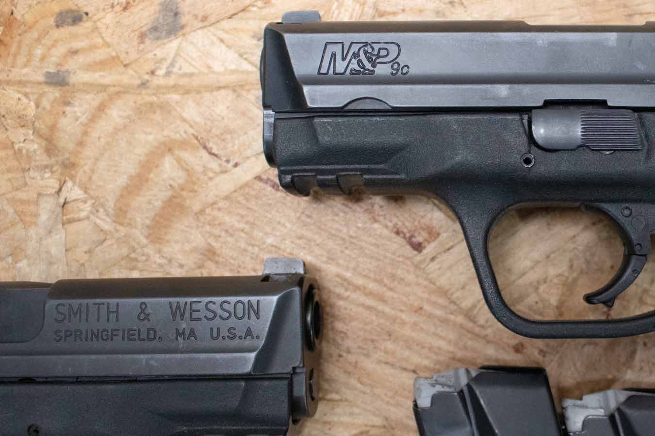 SMITH AND WESSON M&P9 Compact 9mm Police Trade-in Pistols with Magazine Disconnect (Fair Condition)